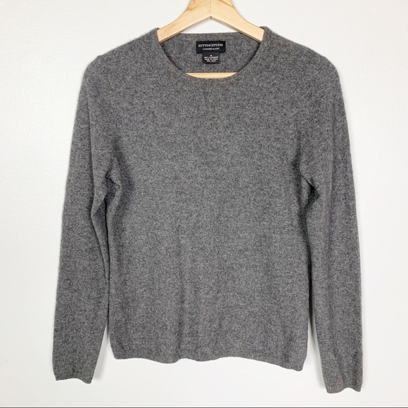 Sutton Cashmere Sweaters - SUTTON STUDIO CASHMERE 100% Cashmere Grey Crewneck Pullover Sweater Medium